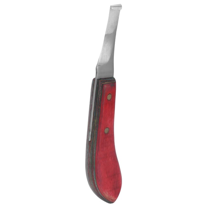 Hoefmes Rechtshandig Gebogen Hoefmes Trimmer Schoonmaker met Houten Handvat voor Hoefsmid gray