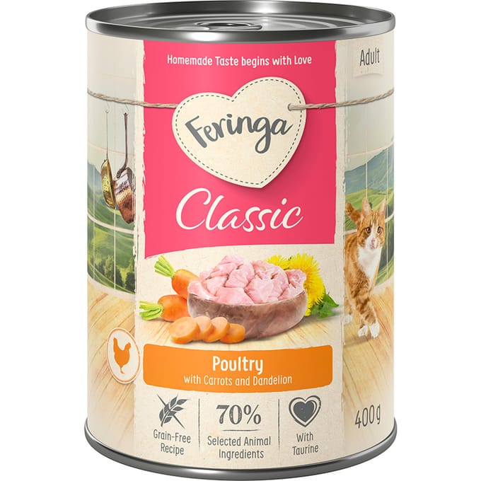 12x400g Feringa Classic Meat Menu Gevogelte Kattenvoer