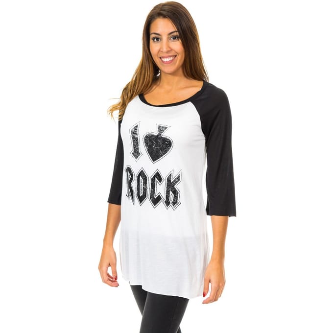 Dames-T-shirt met 3/4 mouwen en boothals 10DML0381