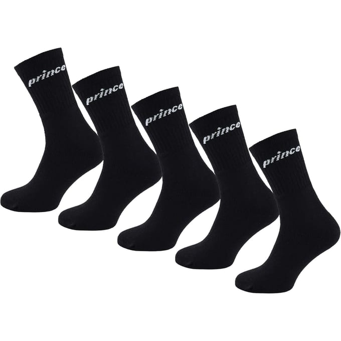Prince Tennis 5-Pack Heren Zwarte Sokken