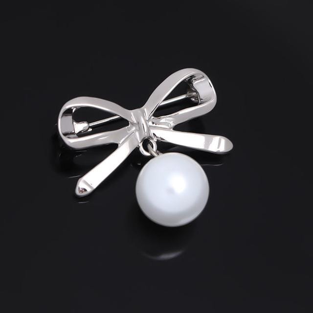 Parelspeld Anti-Glare Exquise Broche Strass-bezet Strass Corsage Strik Kleding white