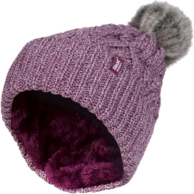 Heat Holders - Pom Pom-muts met boeien voor dames - Roos