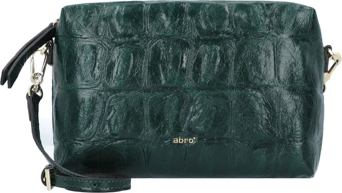 abro Schoudertas Leder Maxi Cocco Crossbody Bag Kaia Pixie Green Donkergroen