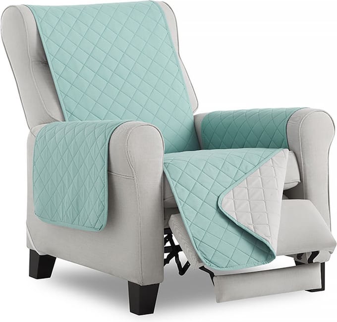 Duo quilt - Fauteuilbeschermer - 55cm breed - Jade - Twee kanten te gebruiken - OekoTex keurmerk