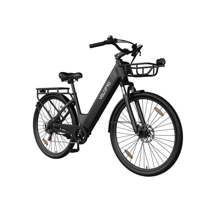 Vélo électrique de ville VELOPRO C1 PRO 27,5  avec moteur 250W et batterie 36V 18Ah noir