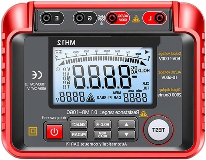 Isolatietester - Megohmmeter Meter - Elektrische Metingen - Dubbele Weergave - 600V Bereik - One Color