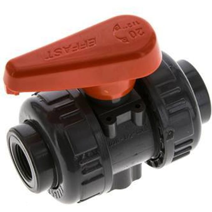 PVC 2-weg Kogelkraan Dubbele Wartel Rp 3/8'' EPDM