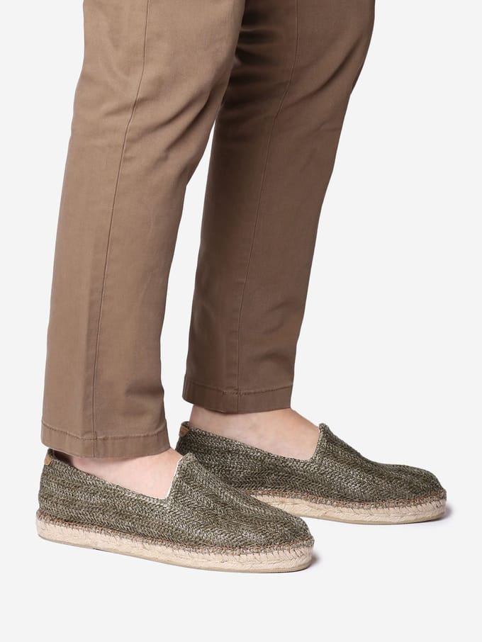 Gesloten espadrilles voor heren van raffia met jute zool | DAMASC
