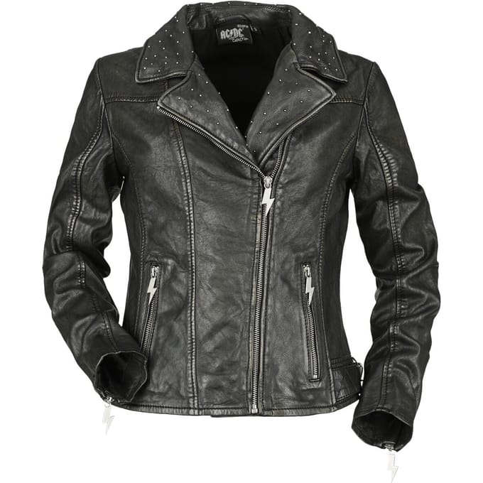 AC/DC Lederen jas - EMP Signature Collection - L - voor Vrouwen - zwart