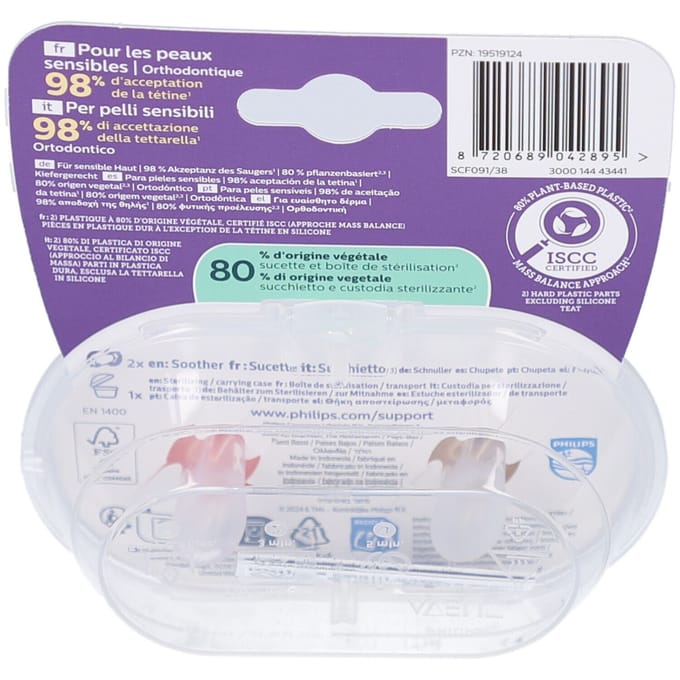 Philips Avent Ultra Soft Fopspeen - 0-6 Mnd - 2 Stuks - Plant-based