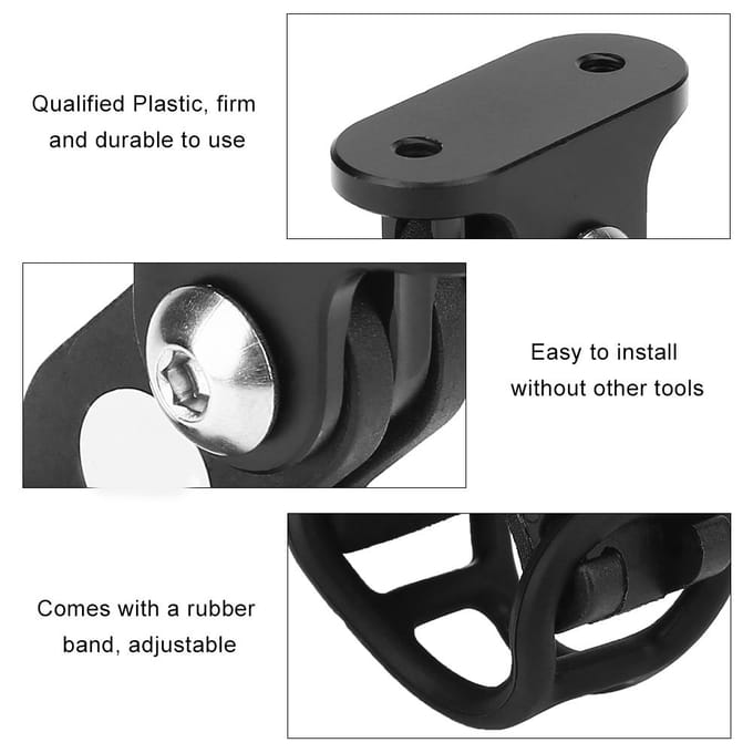 Support de fixation pour vélo pour caméra GoPro avec support de feu avant black