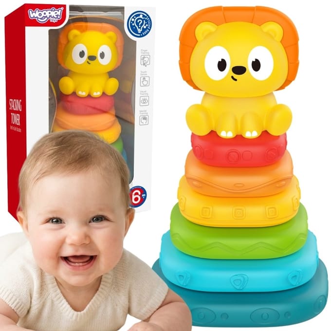 Woopie Baby Sensorische Piramidetorenpuzzel Leeuw 6m+ - UNI