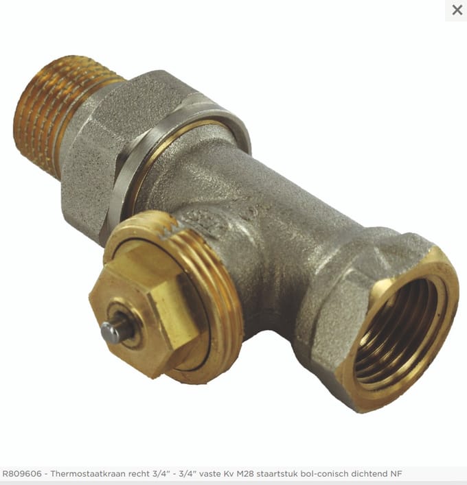 Comap R809 thermostatisch kraanlichaam recht binnendraad 3/4F.