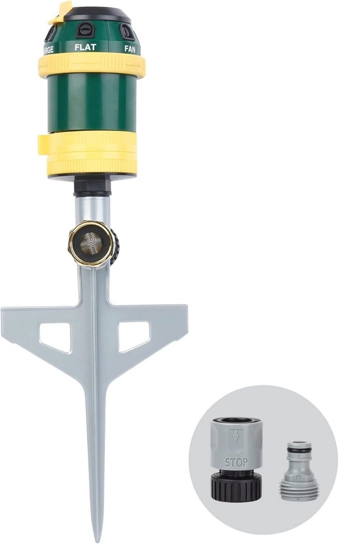 Roterende Sprinkler met 6 Sproeipatronen en Spike voor Tuin