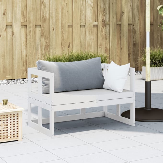 vidaXL - Tuinbank - verlengbaar - massief - grenenhout - wit