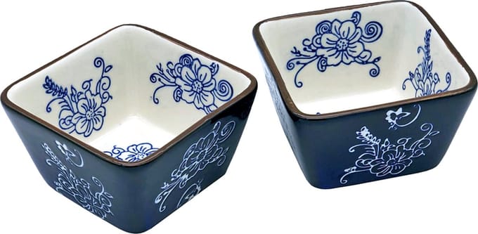 Lavandoux - Tapas Schaaltjes - 10 x 10 cm - Floral Lace Blue - 2 stuks