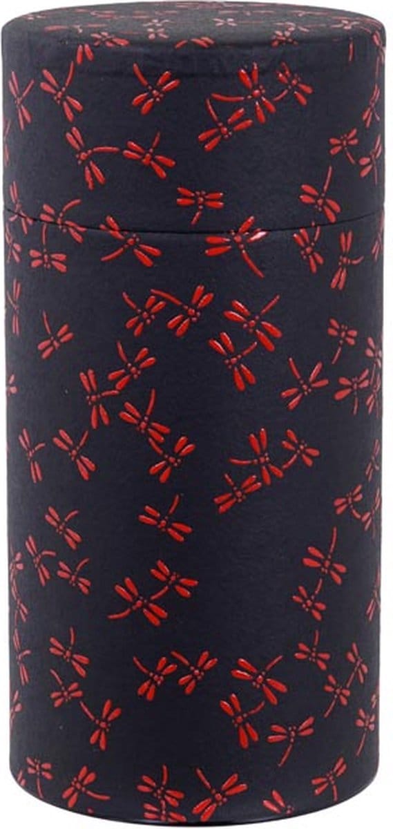 Dragonfly – Zwarte Roestvrij Stalen Theeblik – 7.6 x 15.5cm 200gr