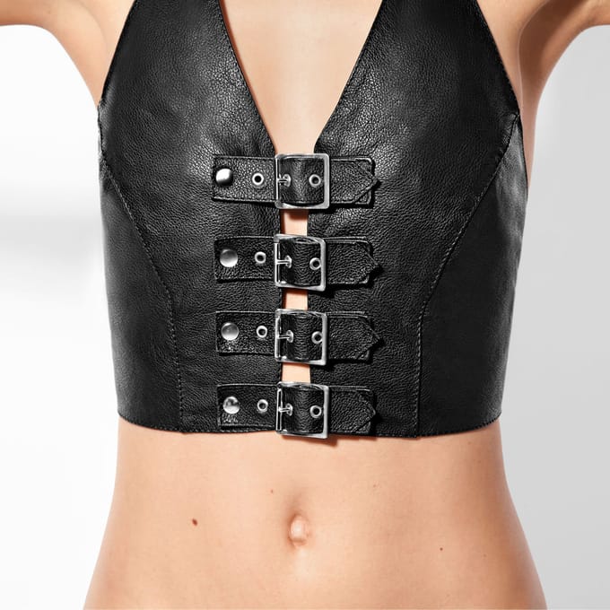 Rimba - Leren Bustier - Gespen voorkant - Maat M