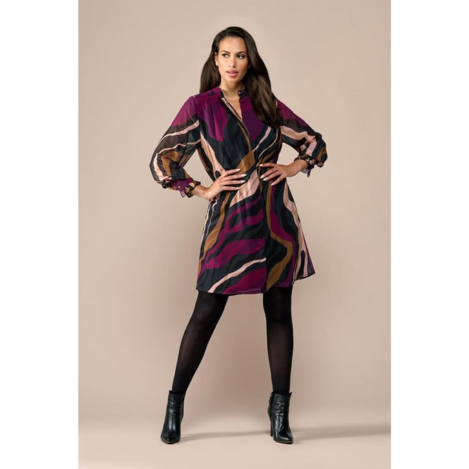 Ashley Print Tuniek Dark Berry