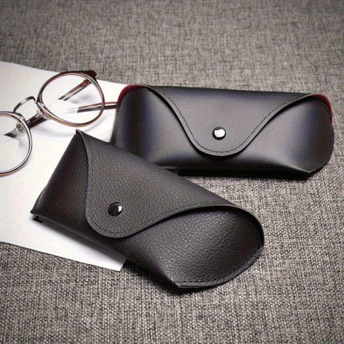 Étui à lunettes de soleil à fermeture éclair, boîte de protection en cuir PU noir de haute qualité gray