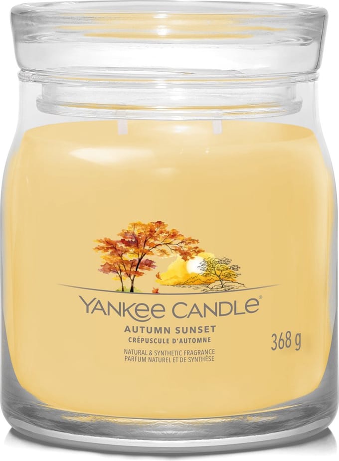 Yankee Candle - Autumn Sunset Medium Geurkaars - 50 branduren - 2 lonten