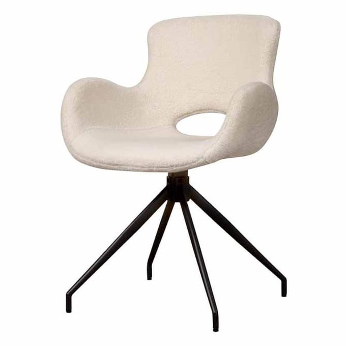 Tower Living Eetkamerstoel Campo - Wit Stof - 58x58x82cm