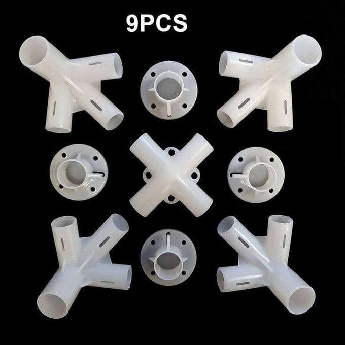Reserveonderdelen voor 3x3m Gazebo Luifel Tent Voeten Hoek Midden Connector gray