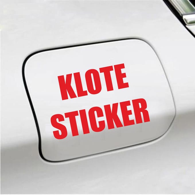 Bumpersticker - Klote Sticker - 8,2 X 12,7 - Rood