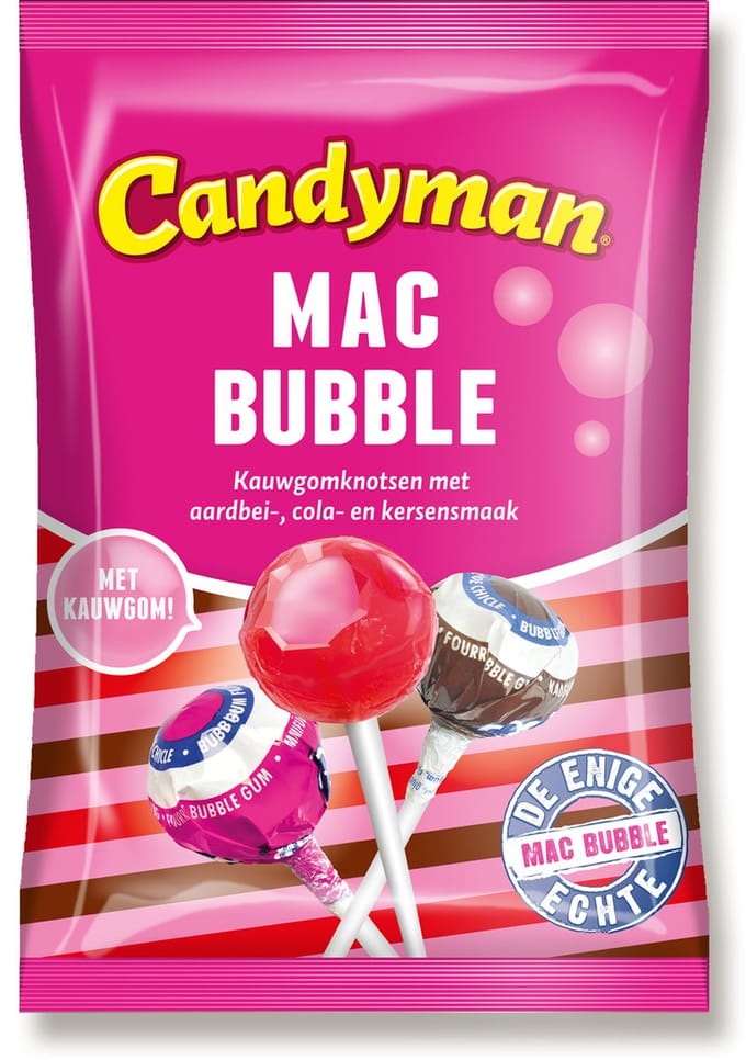 Candyman Mac Bubble - 150 gram - 12 zakken
