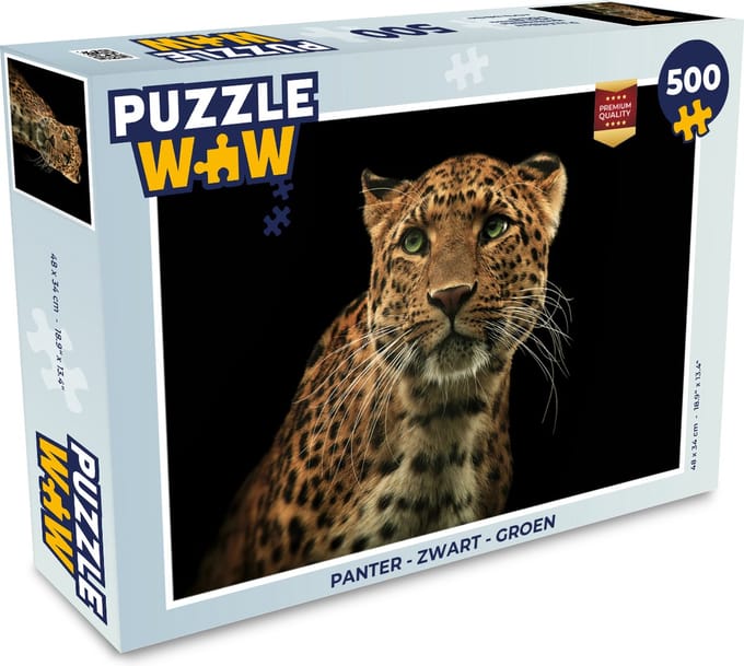 Puzzel Panter - Zwart - Groen - Legpuzzel - Puzzel 500 stukjes