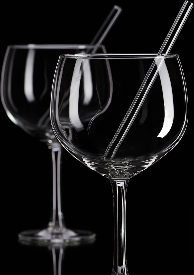 Gin tonic glazen 65 cl set van 2 met rietjes Tonic