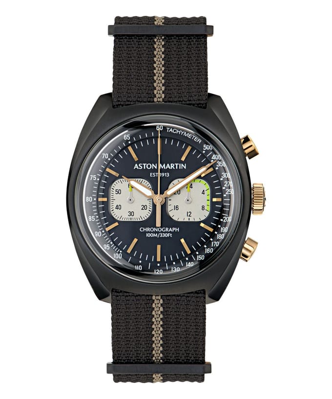 Aston Martin Aml Timeless TS2 MTTS2F504 Horloge - Nylon - Zwart - Ø 43 mm