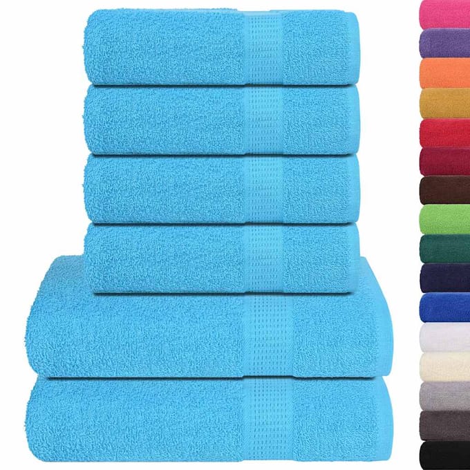 vidaXL - 6-delige - Handdoekenset - FROGN - 360 - g/m² - turquoise