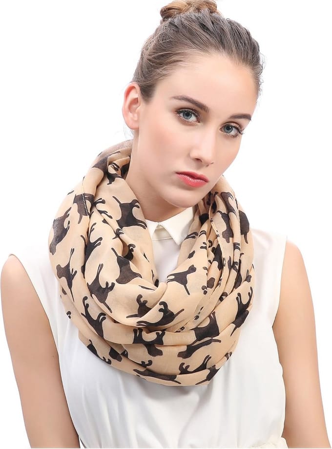 Dames colsjaal met hondenprint - Labrador retriever