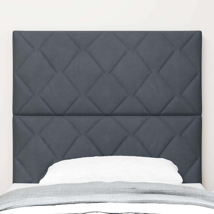 vidaXL - Hoofdbord - Donkergrijs - 90 - cm - Fluweel