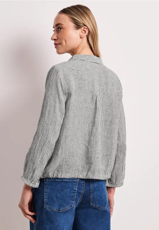 Linnen blouse met 3/4 mouwen en strepen
