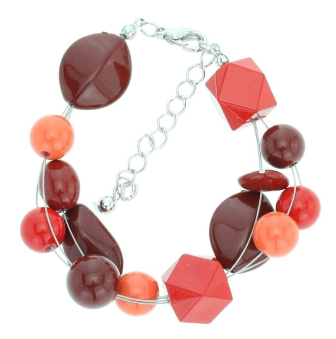 Behave - Kralenarmband roodtinten - speelse kleuren - casual look