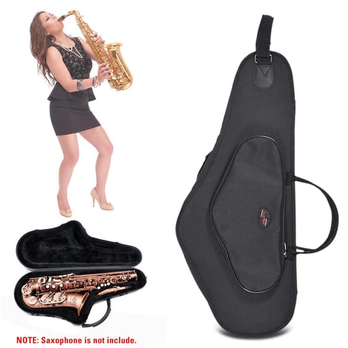 600D épaissir rembourré résistant à l'eau Saxophone Alto Sax sac étui 15mm mousse panneau dur Double fermeture éclair black