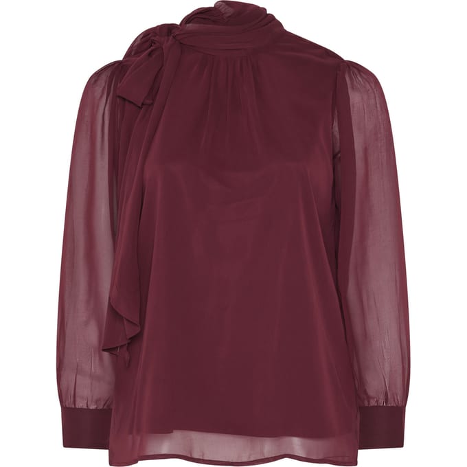 Yours London Rode Blouse Met Strik Aan De Zijkant Size 42