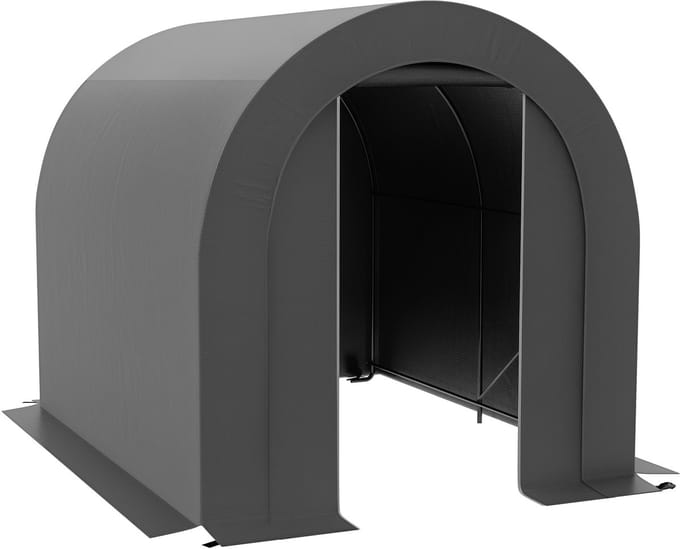 Outsunny Tuinopbergtent - PE - 239x180x190cm - Donkergrijs