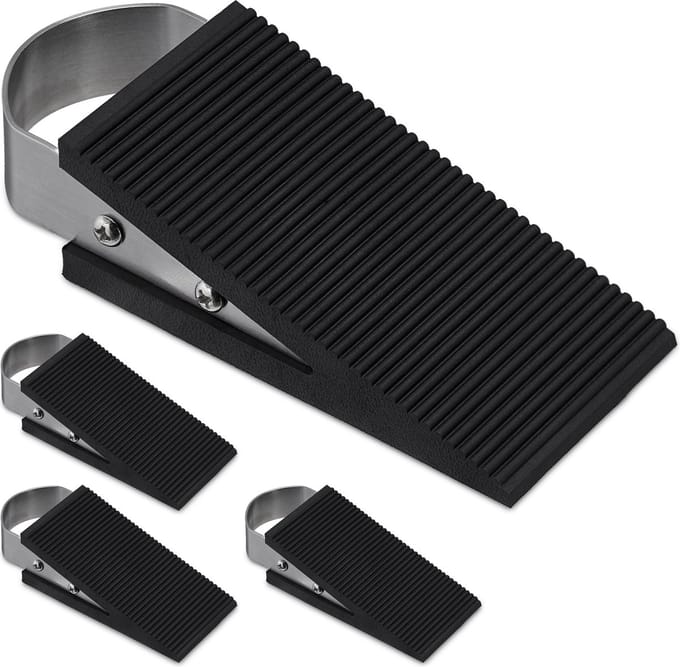 deurwig set van 4 stuks - deurstopper - deurstop schuin - deurbuffer edelstaal