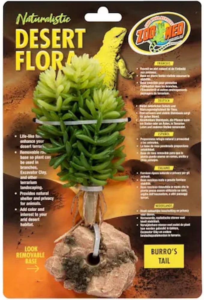 Zoo Med Burro's Tail kunstplant voor terrarium 11 cm met rotsbasis