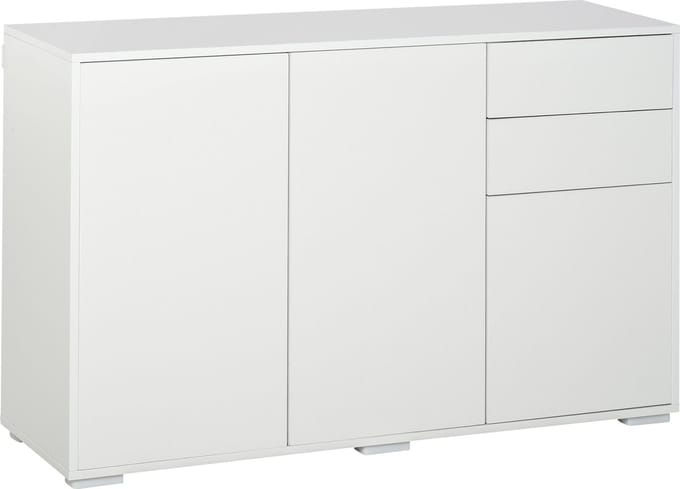 HOMCOM-Standschrank-Spanplatte, MDF-117L x 36B x 74H cm-Weiß
