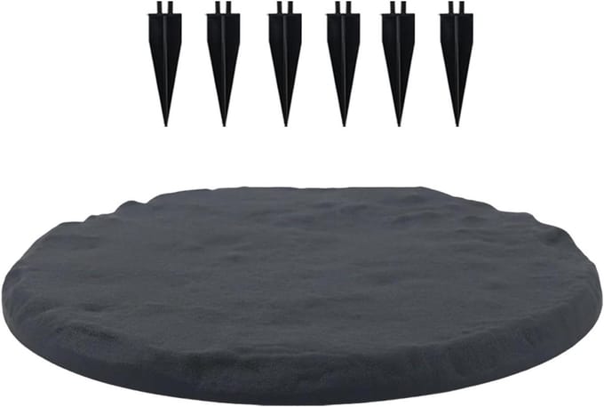 Tuintegels - Wandelstenen Decoratie - Oprit Verfraaien - Versterkte Stabiliteit - 39 cm Diameter - Grijs