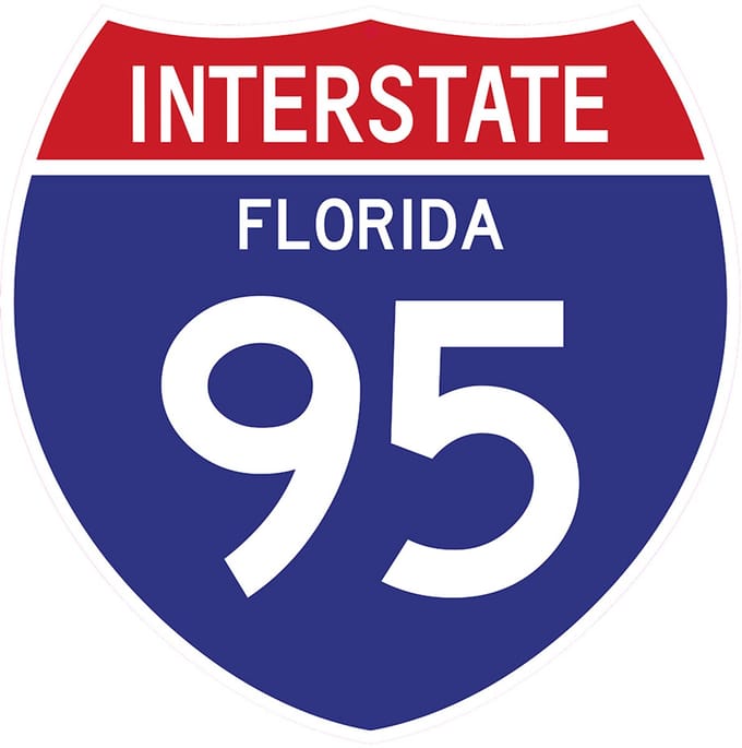 Signs USA - wandbord - dibond - Interstate 95 - Florida - 39 x 39 cm