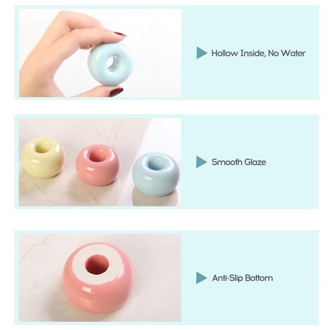 Eenvoudige zoete kleur Japanse stijl keramische materiaal tandenborstel basis pennenrek wit