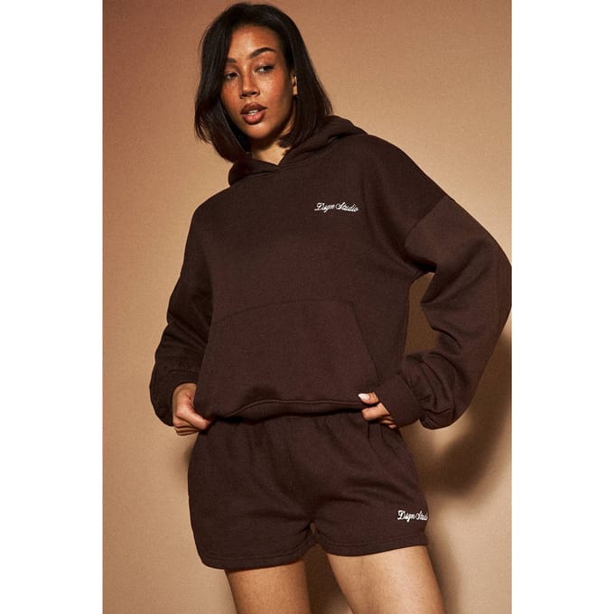 Dames Dsgn Studio Boxy Over-the-head Hoodie | Dark Chocolate | Maat: Medium