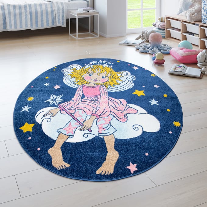 Kindertapijt Prinzessin lillifee blauw 160 cm rond