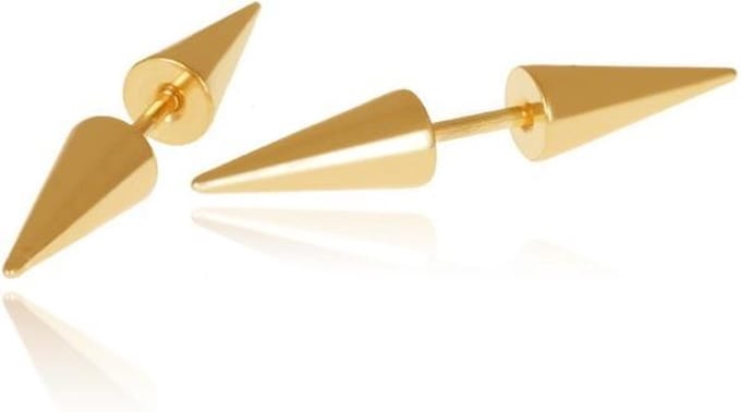Titanium Stud oorbellen Spikes Goudkleurig