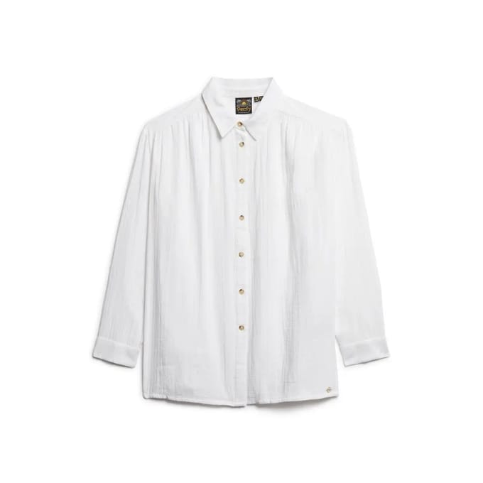 Superdry Lang Strandoverhemd Wit Grootte: 44